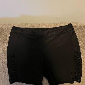 Women’s Black with Lace Sides Swim Shorts